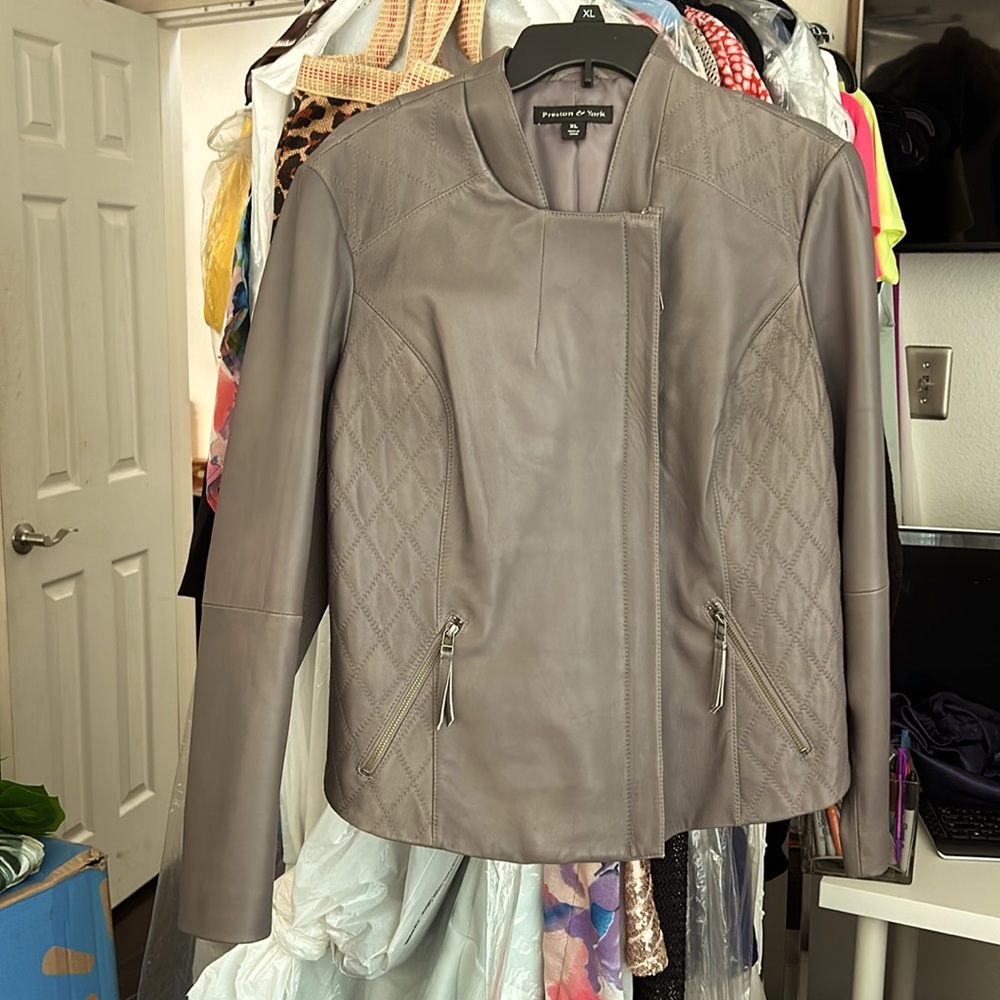 Gray Leather Jacket - image 1